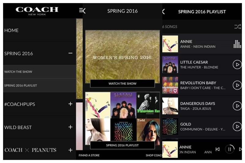 COACH的線上即時收看時裝秀與秀場音樂的APP。